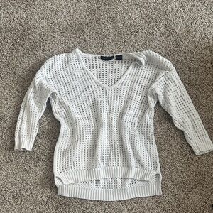 JEANNE PIERRE White V-Neck Sweater